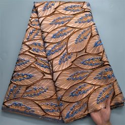 5-Yard Embroidered Jacquard Satin Lace Fabric for Sewing